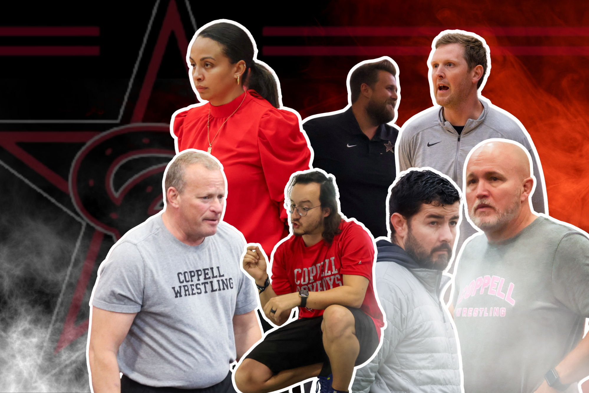 Winter brings fresh Coppell sports into season. Coppell coaches are looking with optimism towards new seasons and opportunities. Graphic by Kayla Nguyen.