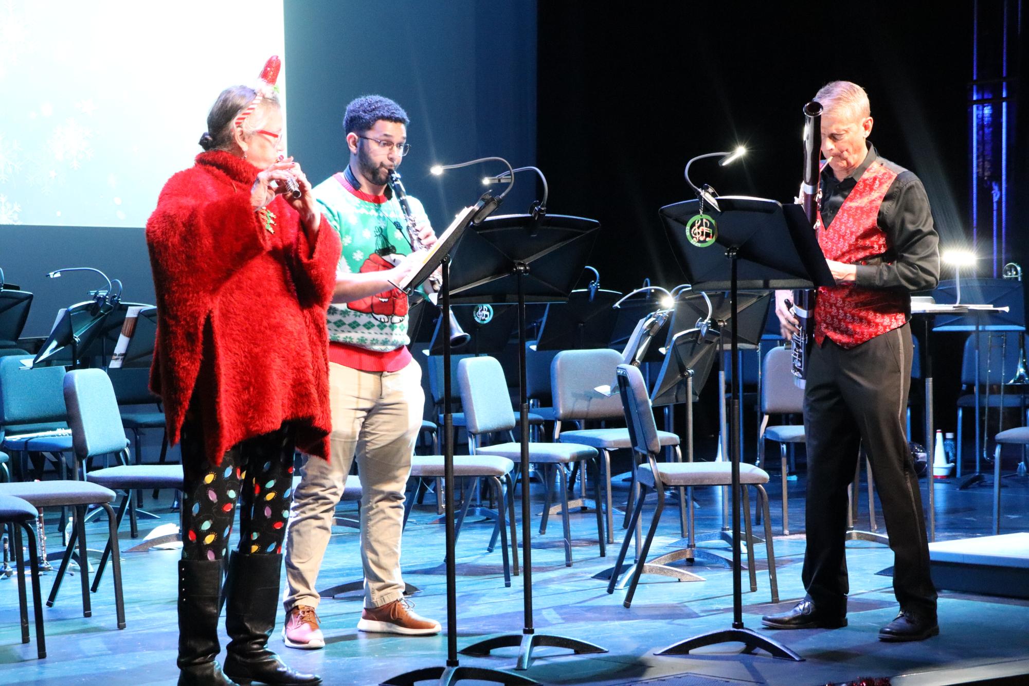 Linda Ammons, Thomas Carillo and Jim Barber perform “Wind Trio Bach and Jazz Set” in the Main Hall. The Coppell Community Orchestra held its holiday concert “Sounds Like Holiday Spirit” at the Coppell Arts Center on Sunday.
