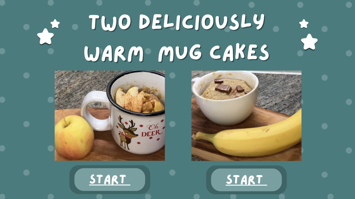 Two deliciously warm mug cakes