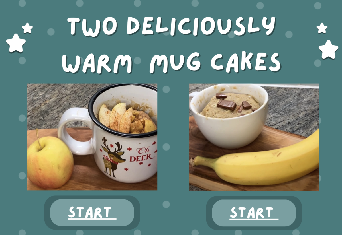 Two deliciously warm mug cakes