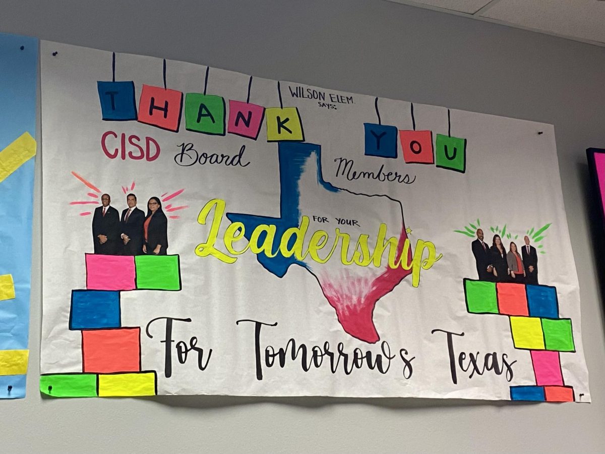 Wilson Elementary School gifted the CISD Board of Trustees a poster of appreciation at Monday night’s meeting. Several CISD schools created posters for School Board Appreciation Month. 