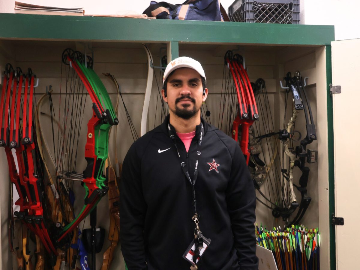 Coppell High School Outdoor Adventures teacher Jacob Benavides enjoys introducing his students to activities like archery, fishing and cooking. This is Benavides’s first year teaching at CHS.