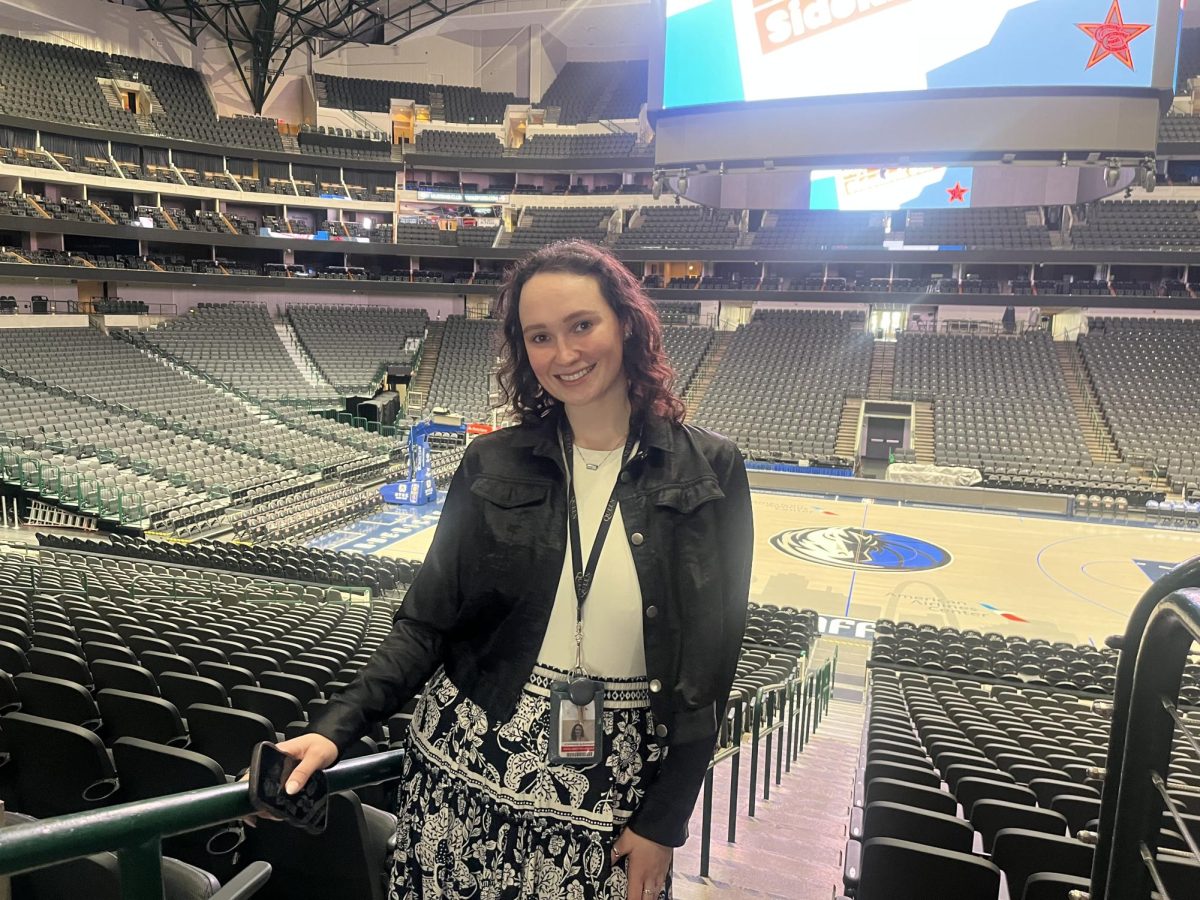 Former Sidekick entertainment editor Stephanie Alexander works as the digital marketing specialist for the American Airlines Center. Alexander organizes artist experiences through preparing personalized gifts, designing graphics and various designs. Photo by Wendy Le