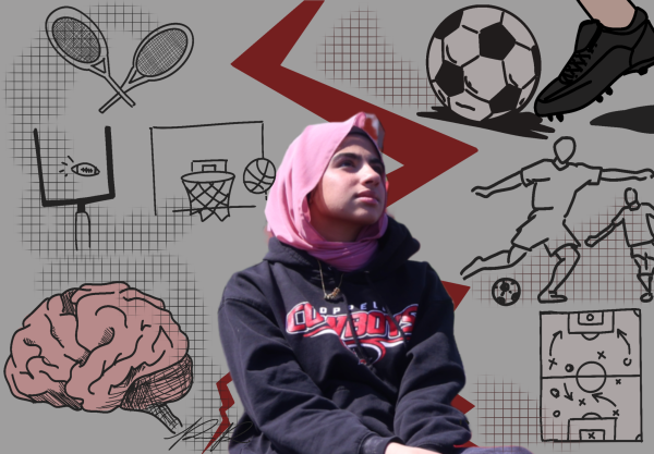The Sidekick staff writer Naila Ali did not plan to trade basketball for soccer, but in doing so, she uncovered strength. As a goalkeeper, student journalist and resilient competitor, Ali reflects the quiet determination that defines her. Photo Illustration by Sohana Singh and Pranavi Ramineni