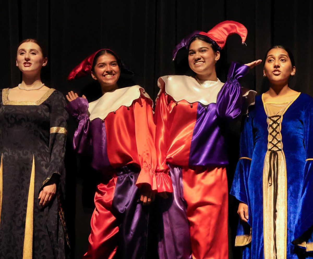 Coppell Madrigal seniors Piper Baranowski, Anagha Thota, Anju Anand and junior Adrija Kaushik perform “Say Love” on Oct. 7 in the Coppell High School Auditorium. Coppell Choir held its annual fall concert featuring the Madrigals, Treble, Tenor Bass, Chorale, Kantorei and A Cappella choirs.