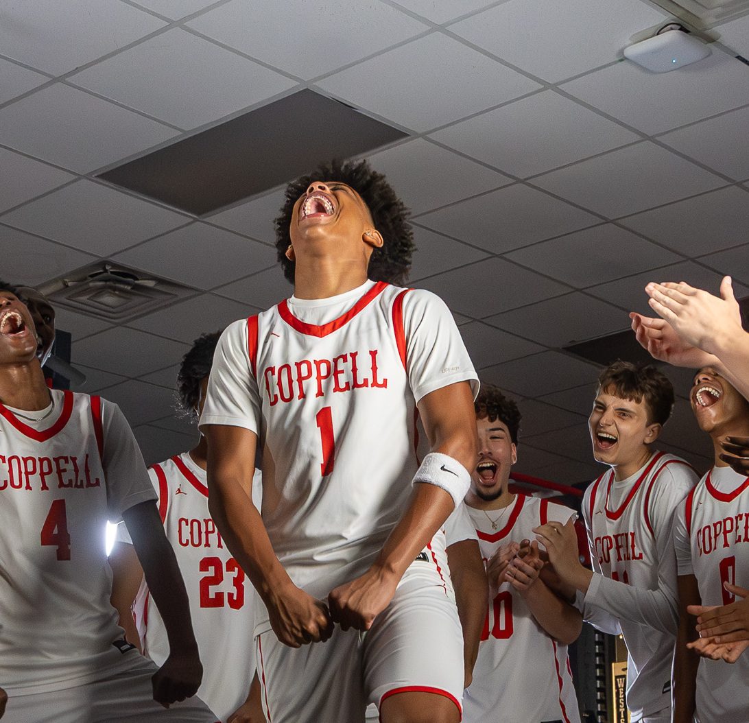 Coppell sophomore point guard Jacob Anene is a member of the varsity basketball team. Anene’s past sports journey allows for the continuous success in plays in both basketball and football. 