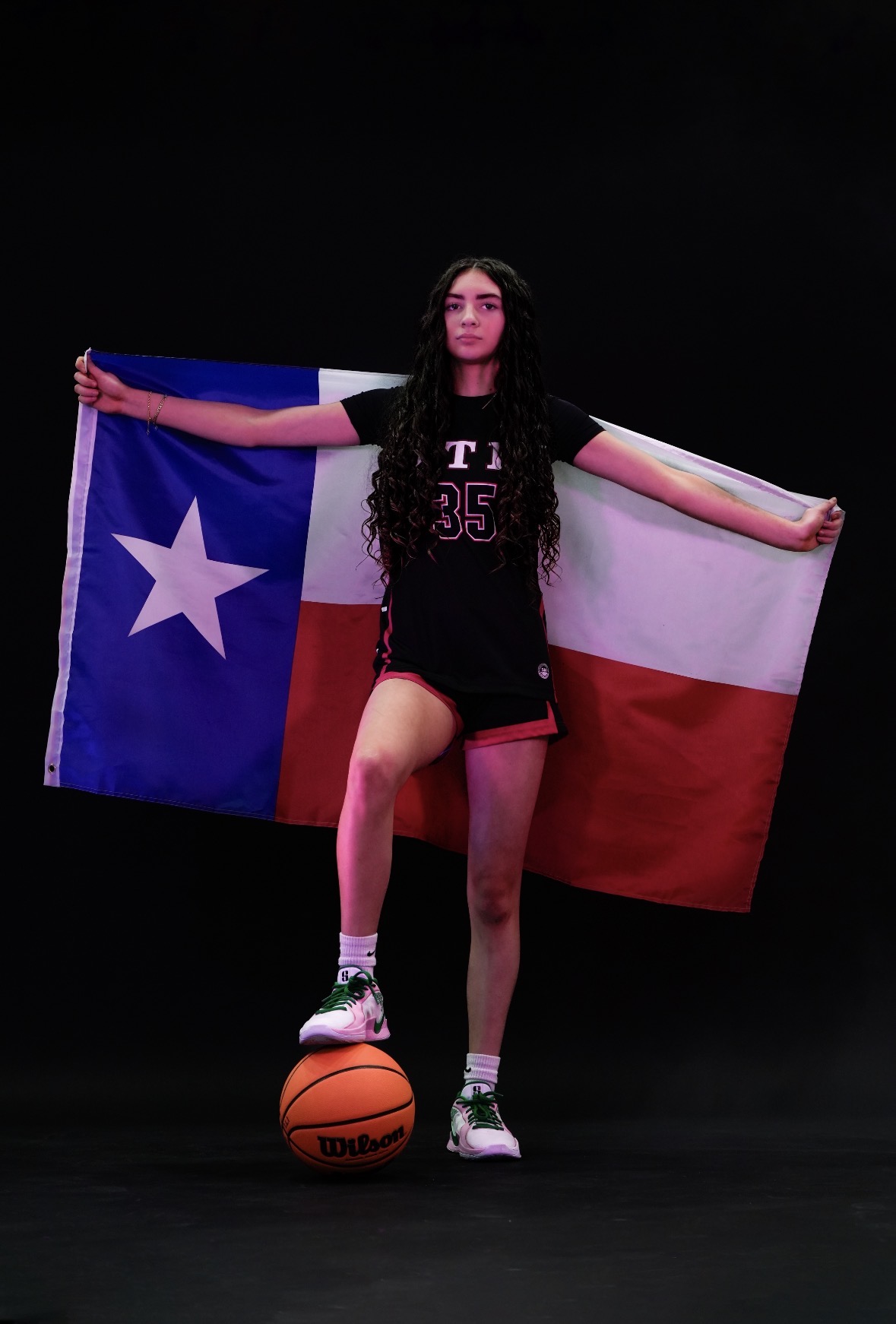 Avary Campbell poses for her Sports Illustrated Youth Athlete of the Year campaign. Campbell honors her late brother Jaxon Campbell’s legacy by playing basketball for him. Photo by courtesy Avary Campbell
