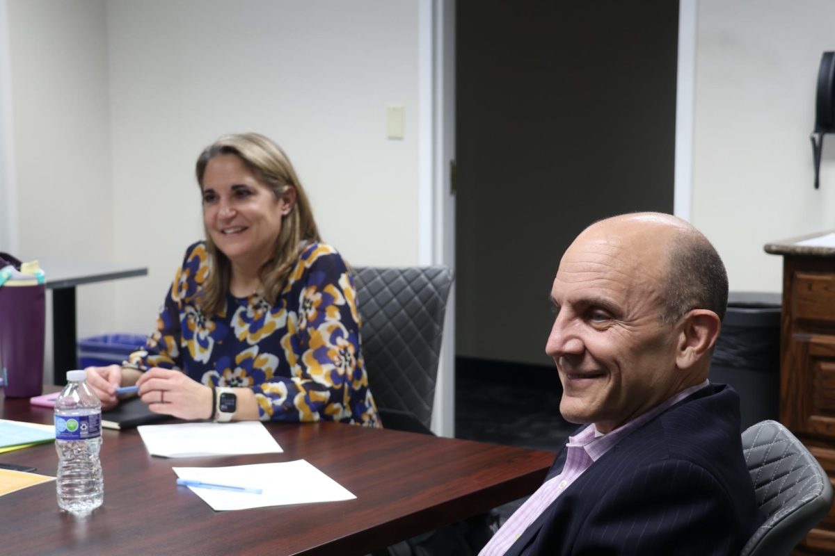 Coppell Future Oriented Approach to Residential Development (FOARD) liaison Mindi Hurley welcomes new member Ed Skoch on Tuesday in City Hall. FOARD task force met in Coppell City Hall on Wednesday to discuss community development plans and elect new leadership