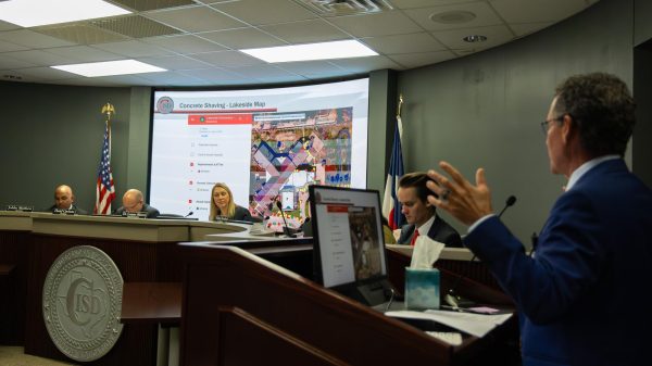 Coppell ISD chief operations officer Sid Grant discusses bringing the infrastructure of Lakeside Elementary School up to date with the Coppell ISD Board of Trustees on Monday at Vonita White Administration Building. The meeting recognized  Teachers of the Year, the Texas Academic Performance Report, updating aspects of CISD campuses and deciding on a resolution for a Period of Prayer and Reading of Religious Text. 

