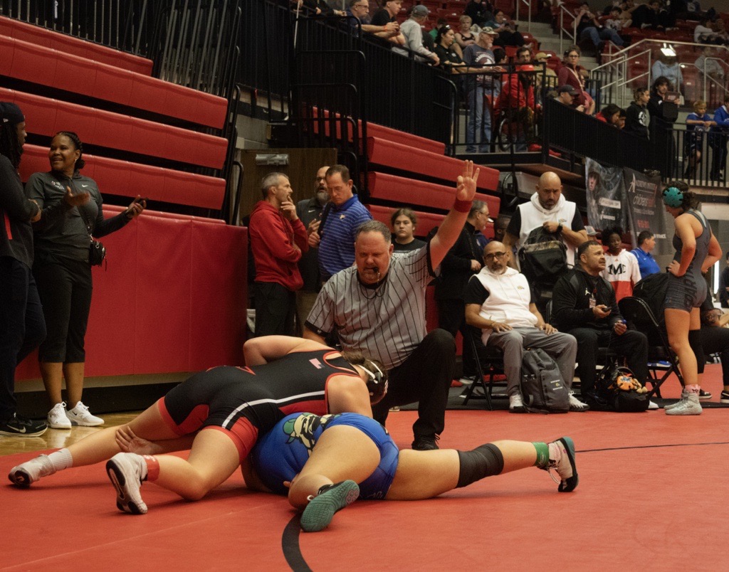 Coppell takes down El Paso at the Coppell High School arena on Feb. 6. The Cowgirls controlled the meet with a final score of 248 points.