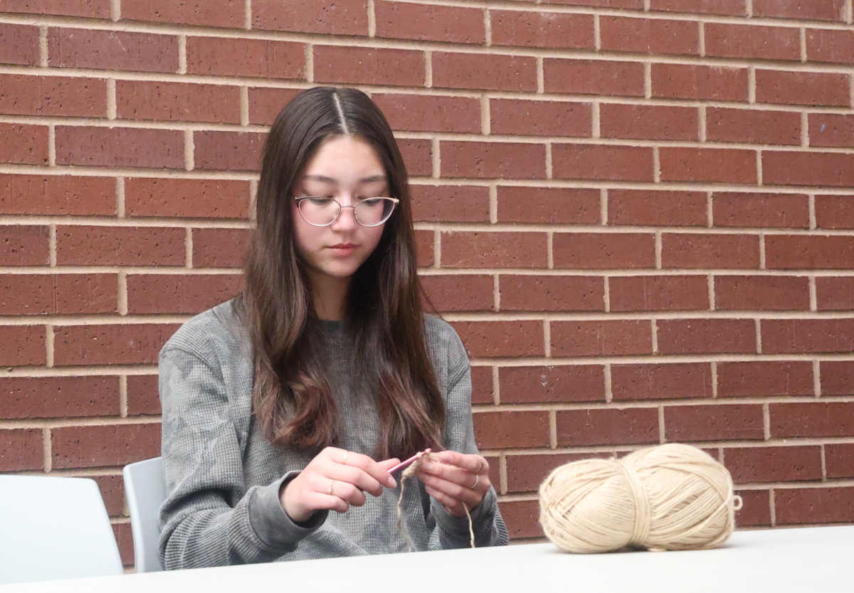 Coppell sophomore Rika Okuda crochets a blanket. Okuda crocheted blankets since elementary school after being taught by her mom when she was nine. 