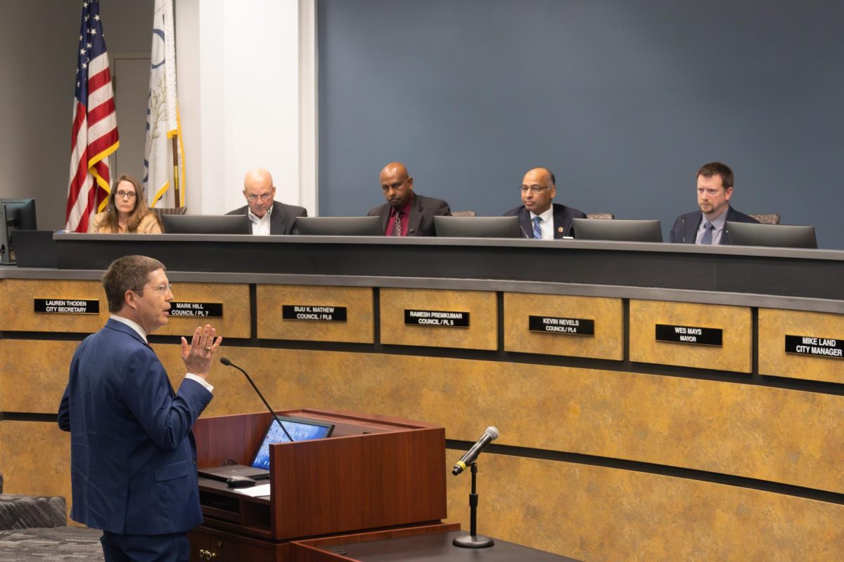 At Tuesday's Coppell City Council meeting, Sandy Lake neighborhood community members gathered to discuss the changes to the development plan near the community. The development plan includes a 14,480-square feet commercial center and patio area on the south side of Sandy Lake Road and west of Denton Tap Road.