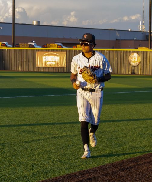 Coppell senior infielder/pitcher Jaiden Patel jogs back to the dugout against Flower Mound Marcus on April 24 at Coppell ISD Baseball/Softball Complex. Baseball has been a meaningful and formative part of Patel’s life since he began playing at age 5.