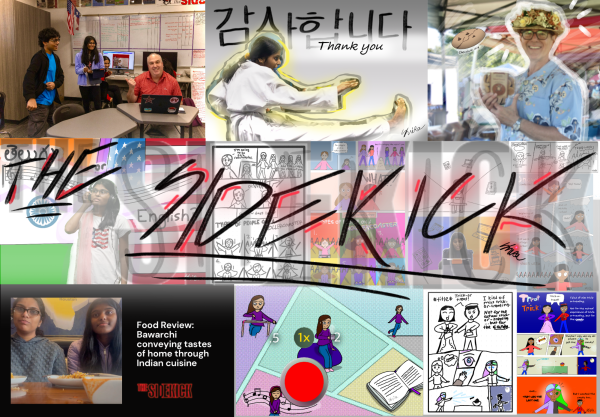 More than just student-led journalism, programs like The Sidekick newspaper can introduce someone to a new community. The Sidekick staff designer Shrika Elma reflects on her two-year experience in the newspaper program. Graphic by Shrika Elma 
