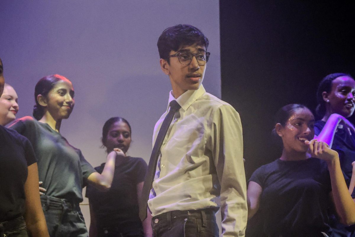 Coppell High School sophomore Janmey Narola sings “My Shot” from “Hamilton” on April 16 at CHS Auditorium.  Vivace! show choir showcased its spring show featuring the theme: Youth.